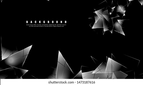 abstract background with glowing triangles that overlap. isolated black background. vector illustration of eps 10