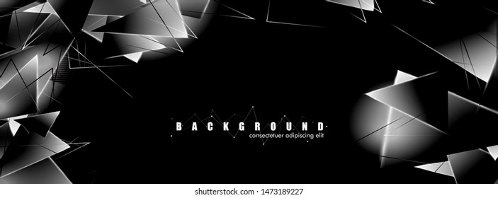 abstract background with glowing triangles that overlap. isolated black background. vector illustration of eps 10