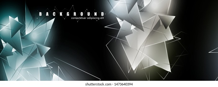 abstract background with glowing triangles that overlap. isolated black background. vector illustration of eps 10