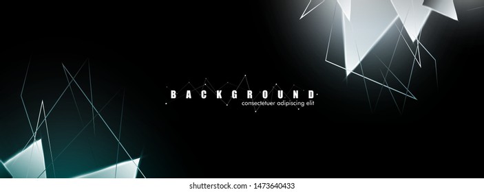 abstract background with glowing triangles that overlap. isolated black background. vector illustration of eps 10