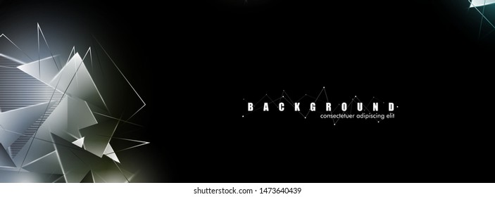 abstract background with glowing triangles that overlap. isolated black background. vector illustration of eps 10