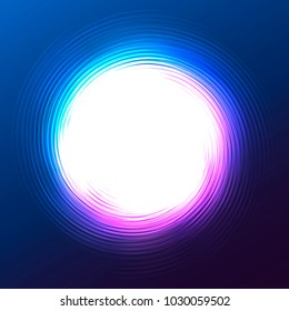 abstract background glowing twist, round curved shape on blue background