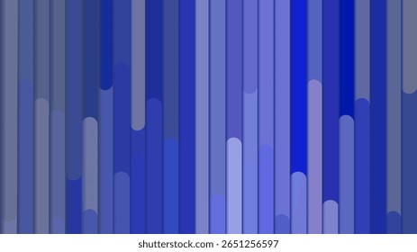 Fundo abstrato com faixas verticais brilhantes que se assemelham a um fluxo de dados digital. Um design futurista e inspirado na tecnologia em uma paleta azul monocromática e fria.