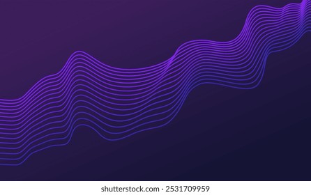 Abstract background with glowing wave. Dynamic waves. Vector illustration.