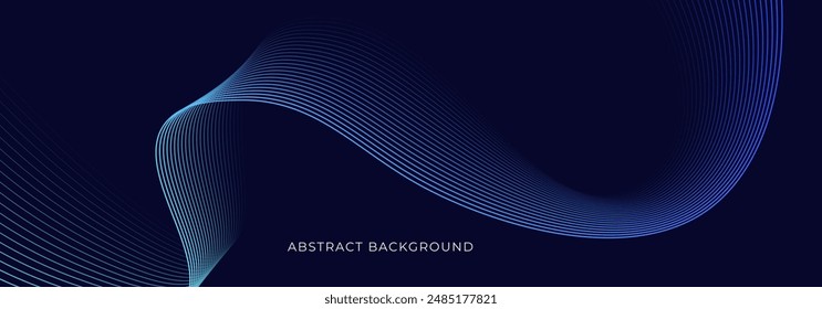 Abstract background with glowing wave element. Modern blue gradient flowing wave lines. Futuristic technology concept. Vector illustration
