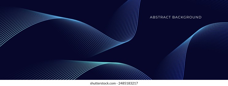 Fondo Abstractas con elemento de onda brillante. Modernas líneas de onda fluidas de gradiente azul. Concepto de tecnología futurista. Ilustración vectorial