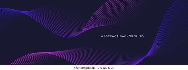 Abstract background with glowing wave element. Modern blue gradient flowing wave lines. Futuristic technology concept. Vector illustration