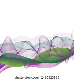 fondo abstracto con elemento de diseño de líneas de onda brillante. Gradiente azul violeta moderno que fluye las líneas de onda. Concepto de tecnología futurista.diseño plano abstracto de fondo vectorial de fondo blanco	