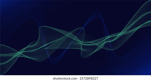 Abstract background with glowing wave lines, Moving lines design element and dynamic shapes, Futuristic technology concept. Vector illustration