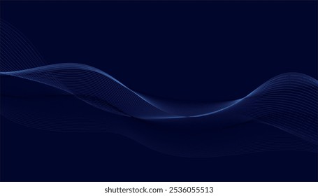 Abstract background with glowing wave. Modern gradient flowing wave lines. Futuristic technology concept. Shiny moving lines design element. Vector illustration