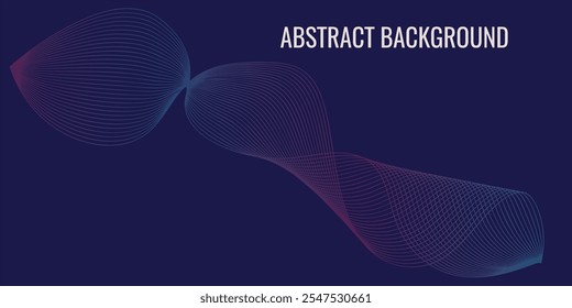 Abstract background with glowing wave. Modern pink blue gradient flowing wave lines. Futuristic technology. Shiny moving lines design element. 