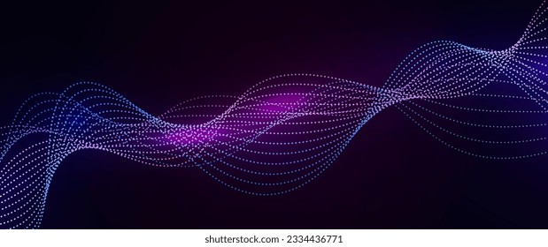 Abstract background with glowing wave. Purple and red gradient flowing wave lines. Modern wave lines. Shiny moving lines design element. Technology concept. Vector illustration on wave lines backgroun