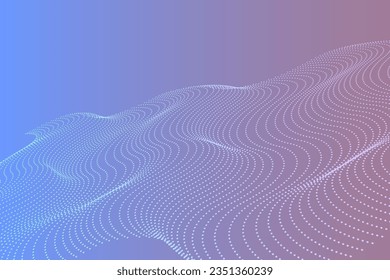 Abstract background with glowing wave. Purple and blue gradient flowing wave lines. Modern wave lines. Shiny moving lines design element. Technology concept. Vector illustration on wave lines