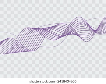 Abstract background with glowing wave. Purple gradient flowing wave lines. Modern wave lines. Shiny moving lines design element. Technology concept. Vector illustration on wave lines background
