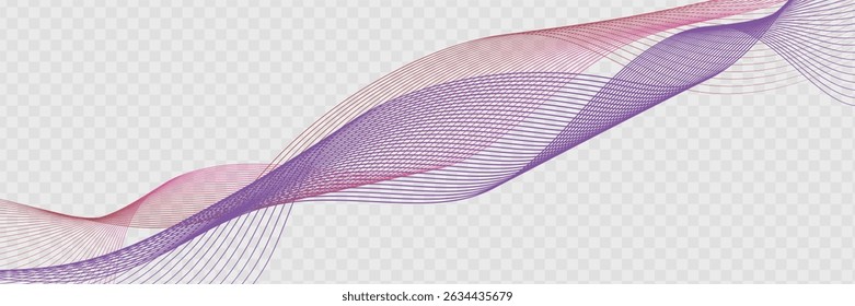 Fondo Abstractas con onda brillante. Púrpura y rojo gradiente que fluye líneas de onda. Líneas de onda modernas. Elemento de diseño de líneas móviles brillantes. Concepto de Tecnología. Ilustración vectorial 