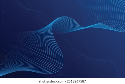 Fondo Abstractas con onda brillante. Elemento de diseño de líneas móviles brillantes. Moderno gradiente azul que fluye líneas de onda. Concepto de Tecnología. Ilustración vectorial
