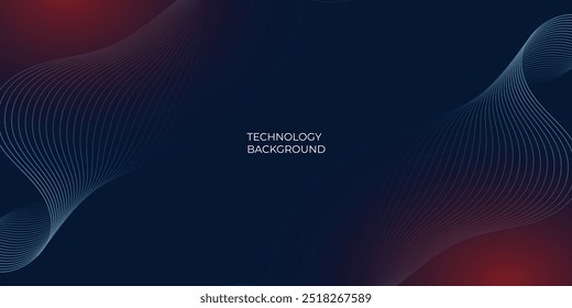 Fondo Abstractas con onda brillante. Elemento de diseño de líneas móviles brillantes. Moderno gradiente azul que fluye líneas de onda. Concepto de Tecnología. Ilustración vectorial