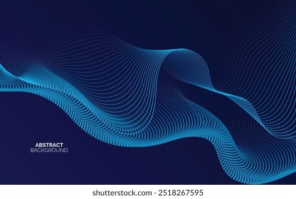 Fondo Abstractas con onda brillante. Elemento de diseño de líneas móviles brillantes. Moderno gradiente azul que fluye líneas de onda. Concepto de Tecnología. Ilustración vectorial