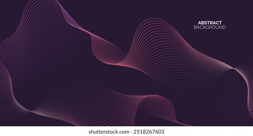Abstract background with glowing wave. Shiny moving lines design element. Modern blue gradient flowing wave lines. Technology concept. Vector illustration