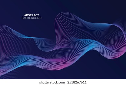 Fondo Abstractas con onda brillante. Elemento de diseño de líneas móviles brillantes. Moderno gradiente azul rosado que fluye líneas de onda. Concepto de tecnología futurista.