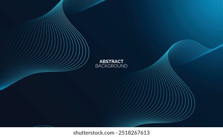 Abstract background with glowing wave. Shiny moving lines design element. Modern blue gradient flowing wave lines. Technology concept. Vector illustration