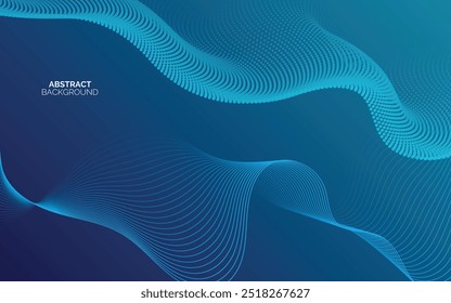 Abstract background with glowing wave. Shiny moving lines design element. Modern blue gradient flowing wave lines. Technology concept. Vector illustration