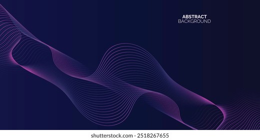 Abstrakter Hintergrund mit leuchtender Welle. Glänzendes Design-Element für bewegte Linien. Moderne rosa blaue Gradienten fließende Wellenlinien. Futuristisches Technologiekonzept.