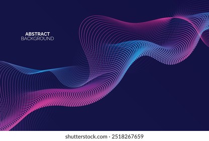 Abstract background with glowing wave. Shiny moving lines design element. Modern pink blue gradient flowing wave lines. Futuristic technology concept.