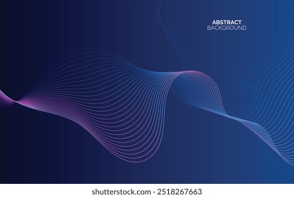 Abstract background with glowing wave. Shiny moving lines design element. Modern pink blue gradient flowing wave lines. Futuristic technology concept.