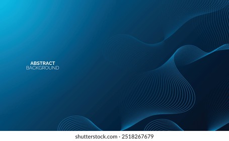 Abstract background with glowing wave. Shiny moving lines design element. Modern blue gradient flowing wave lines. Technology concept. Vector illustration