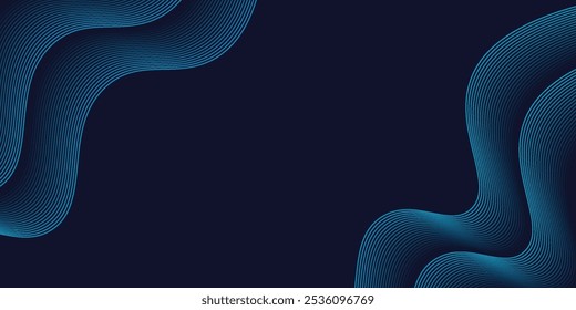 Fundo abstrato com onda brilhante. Elemento de design de linhas móveis brilhantes. Moderna linha de ondas de fluxo de gradiente azul rosa. vektor