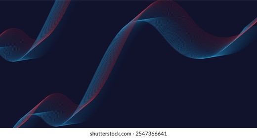 Abstract background with glowing wave. Shiny moving lines design element.