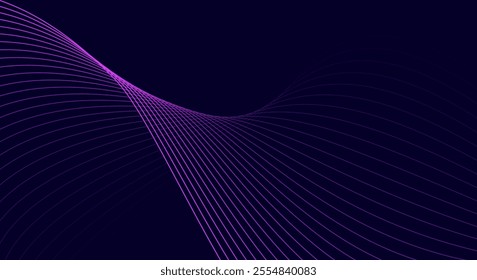 Abstract background with glowing wave. Shiny moving lines design element. Modern pink and blue gradient flowing wave lines. Futuristic background