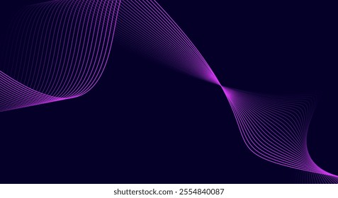 Abstract background with glowing wave. Shiny moving lines design element. Modern pink and blue gradient flowing wave lines. Futuristic background