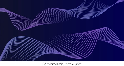 Abstract background with glowing wave. Shiny moving lines design element. Modern pink blue gradient flowing wave lines. Futuristic  modern