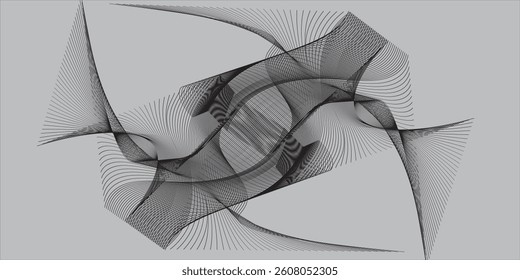 abstract background with glowing wave. Shiny moving lines design element. Modern black gradient flowing wave lines. Futuristic technology concept. Vector illustration