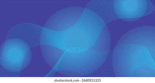 Abstract background with glowing wave. Shiny moving lines design element. Modern blue gradient flowing wave lines. Technology concept. 