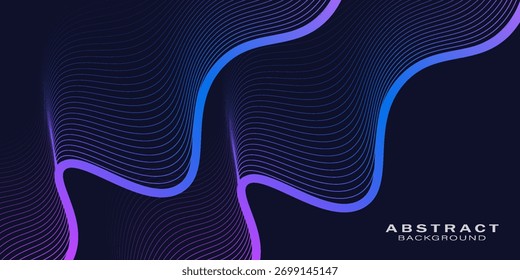 Fondo Abstractas con onda brillante. Elemento de diseño de líneas móviles brillantes. Moderno gradiente azul rosado que fluye líneas de onda. Concepto de tecnología futurista.