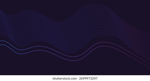 Fondo Abstractas con onda brillante. Elemento de diseño de líneas móviles brillantes. Fondo de líneas brillantes de la onda de la tecnología futurista.