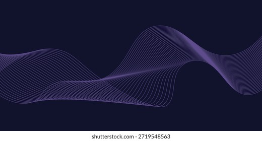 Fundo abstrato com onda brilhante. Elemento de design de linhas móveis brilhantes. Moderno gradiente azul rosa fluindo linhas de onda. Conceito de tecnologia futurista.