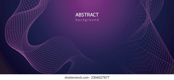 abstract background with glowing waves. Shiny moving lines design element. Modern gradient flowing wave lines. Vector illustration.