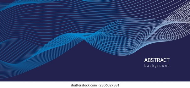 abstract background with glowing waves. Shiny moving lines design element. Modern gradient flowing wave lines. Vector illustration.