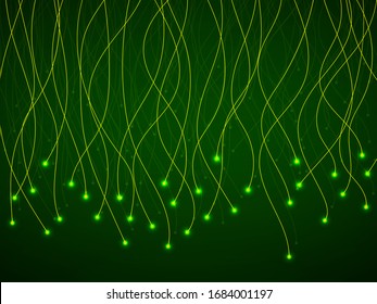 Abstract background with glowing wavy lines, futuristic banner, modern technology concept