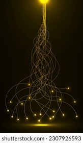 Abstract background with glowing wavy lines and dots, futuristic banner, modern technology concept