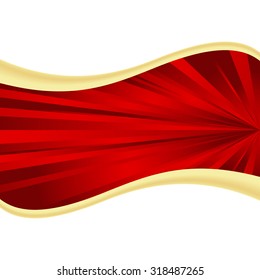 Abstract background with gold banner, vector illustration