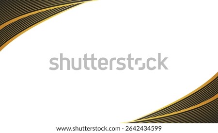 Abstract background with gold and black dotted wave patterns on white. The design features two curved, stylized waves in gold and black, leaving a large white space in the center. The texture is