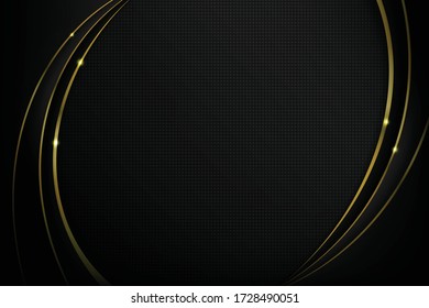 Resúmenes de fondo dorado y negro solapados con elemento de sombra, textura de fondo de estilo moderno y elegante, ilustración vectorial eps10