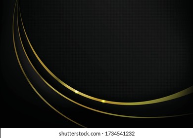 Abstract background gold and black overlaps with shadow element, modern and elegant style background texture, vector illustration eps10