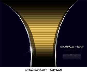 Abstract background, gold and black, vector.