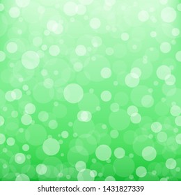Abstract Background Gold bokeh light. White circles on green background. White circles on a green background. Vector illustration
